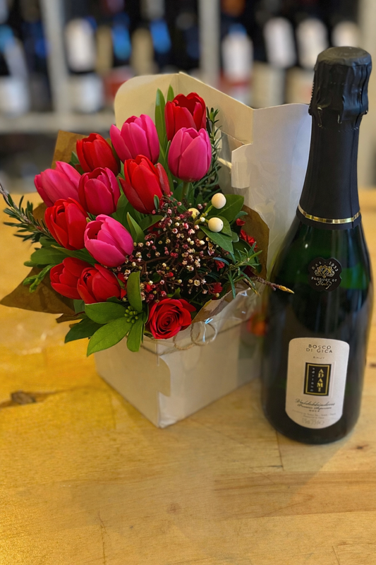 Flowers and Half Bottle of Prosecco