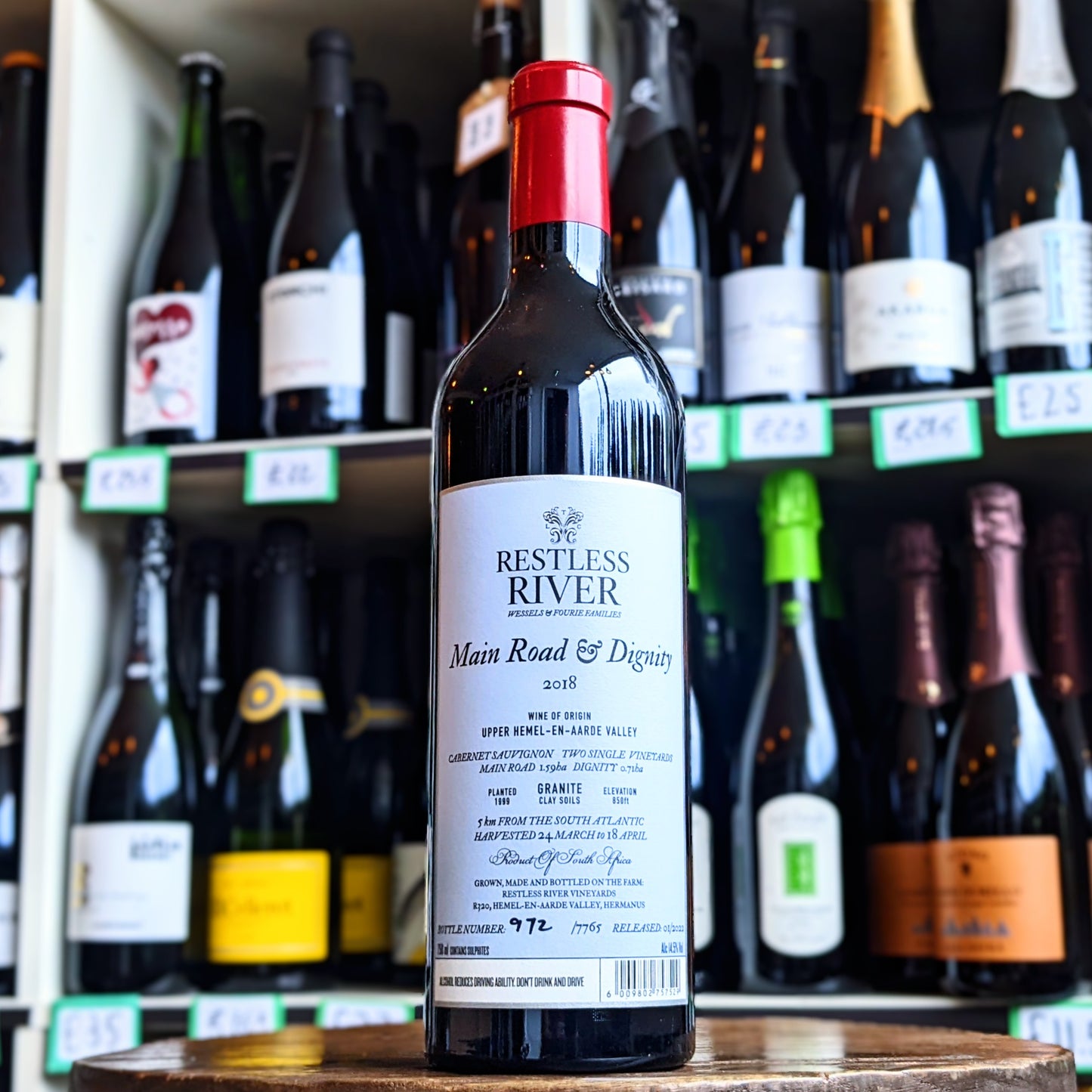 Restless River, 'Main Road and Dignity', Cabernet Sauvignon, Hemel-en-Aarde, South Africa