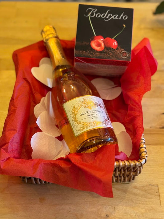Valentines : Gran Passione Prosecco Rose + Boero Cherry Chocolates