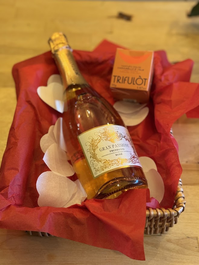 Valentines : Gran Passione Prosecco Rose + Trifulot Chocolate Truffles (56gr)