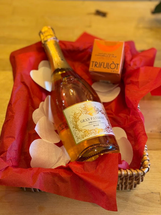 Valentines : Gran Passione Prosecco Rose + Trifulot Chocolate Truffles (56gr)