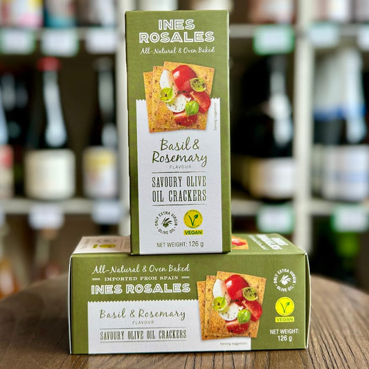 Ines Rosales Basil and Rosemary Olive Oil Crackers (126g)